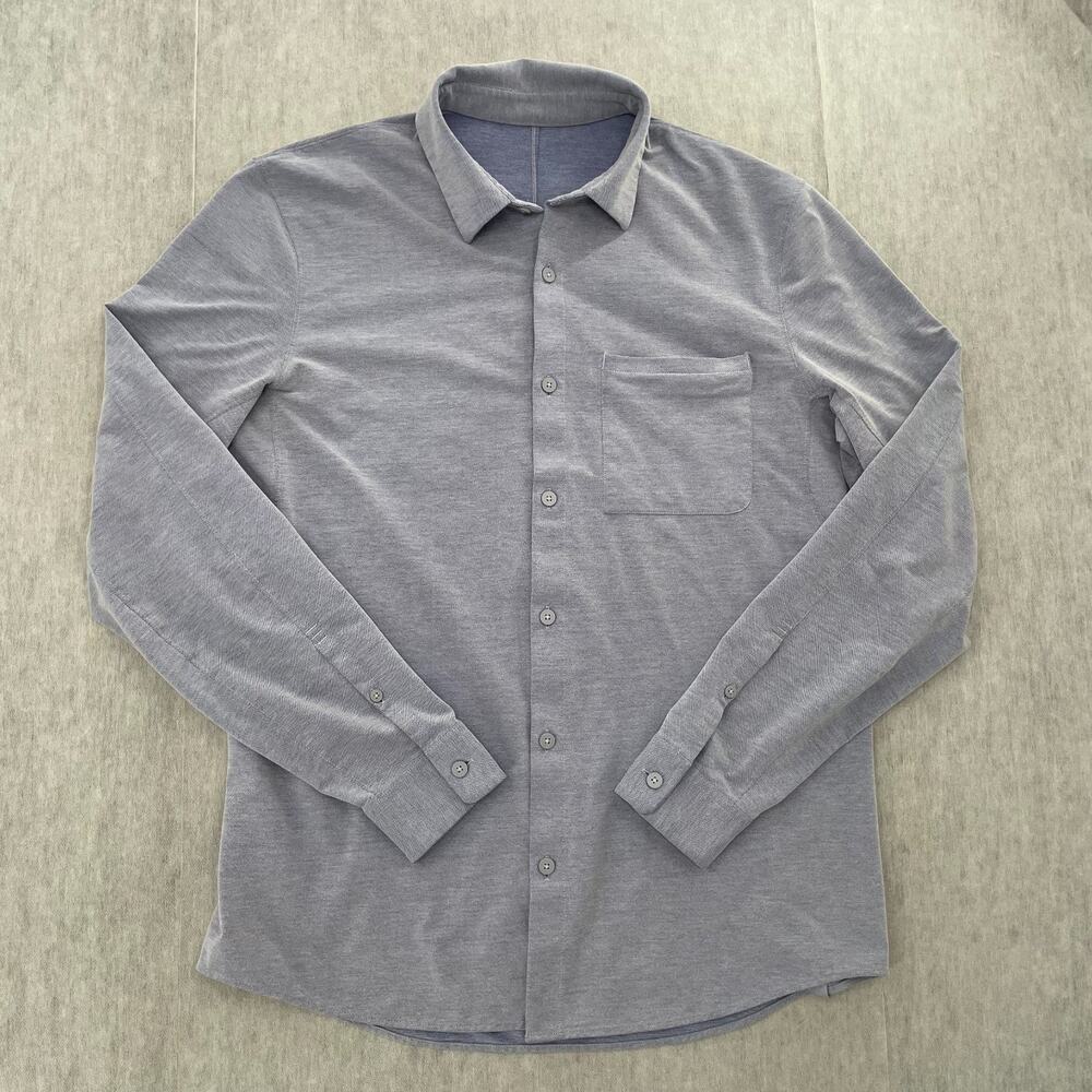 Lululemon Commission Shirt Adult Large Blue Button Up Long Sleeve Mens L